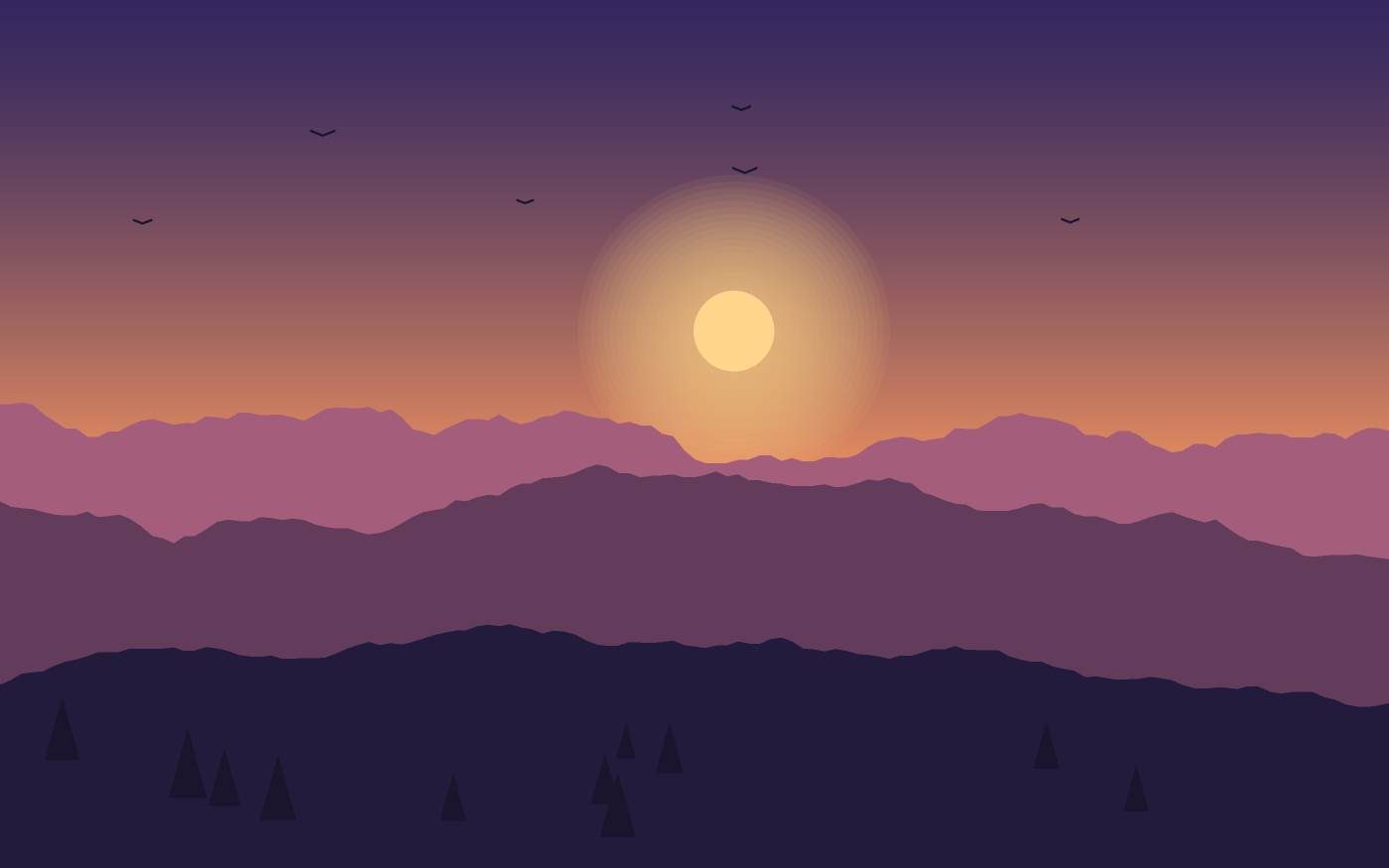 Illustrazione di un paesaggio