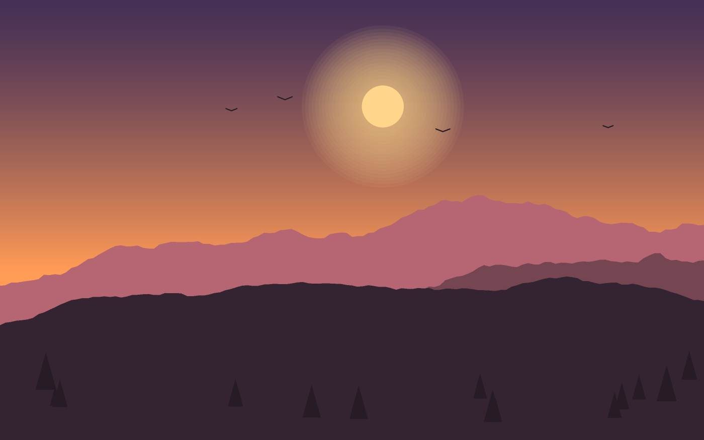 Ilustração de uma paisagem