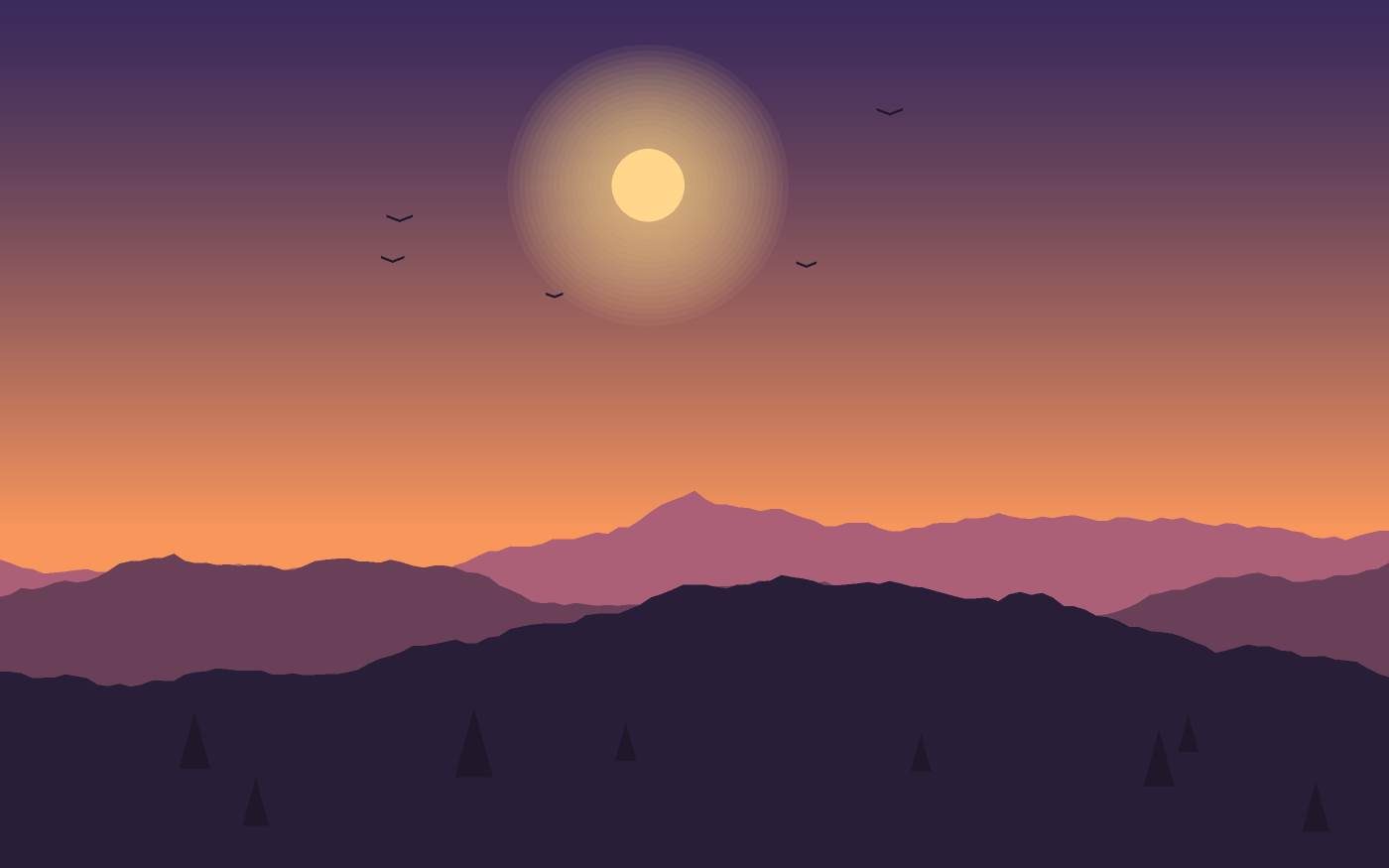 Ilustração de uma paisagem