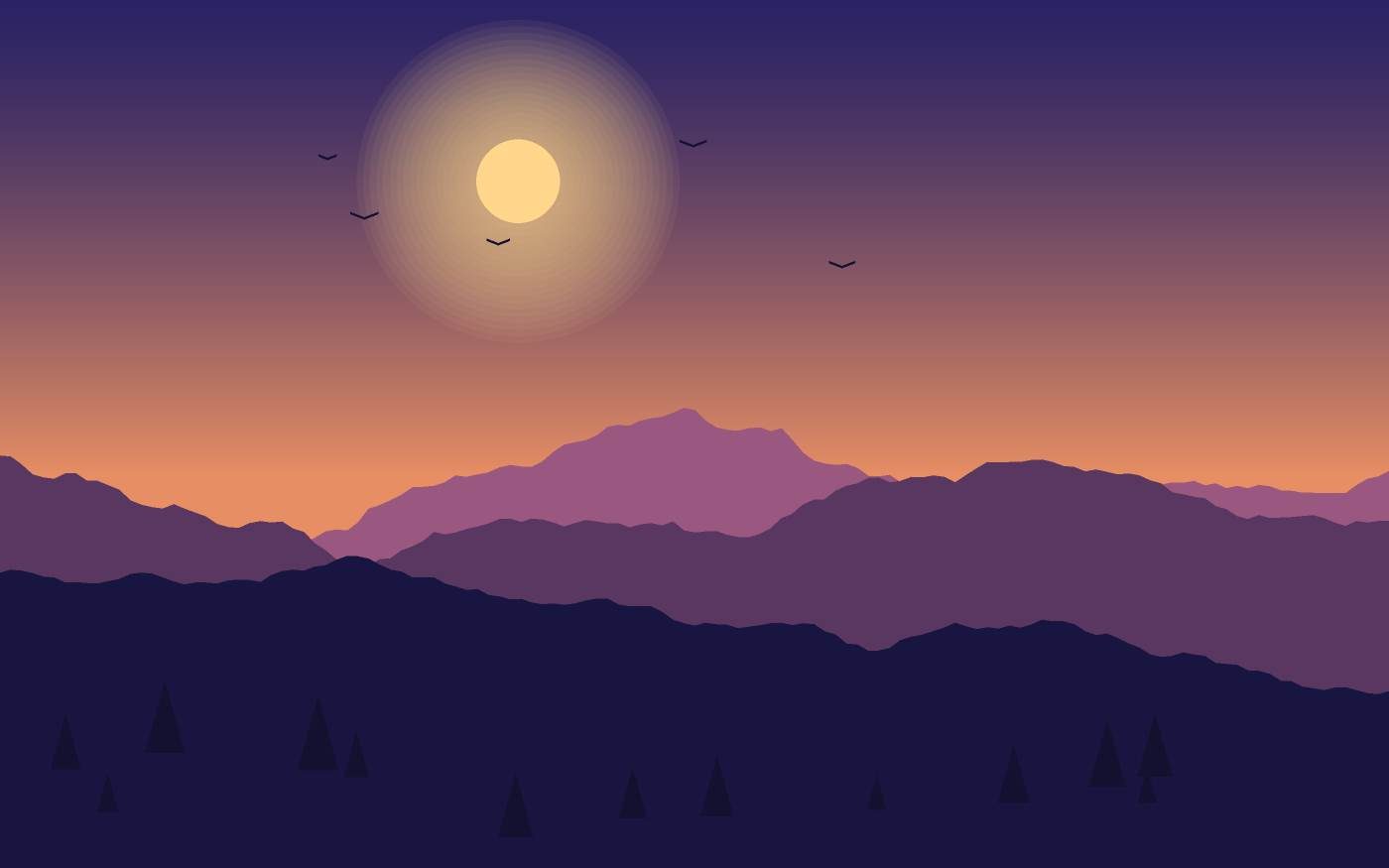 Ilustração de uma paisagem